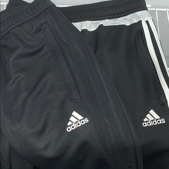 2 pairs black and white Adidas track pants - Picture 1 of 7